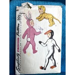 simplicity 4073 Sewing pattern Child bunny Penguin cat costume 1950s Size Medium
